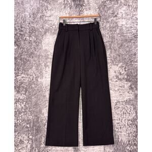 Favorite Daughter Pants 0 Womens Black Favorite Pleated Trouser Short Length